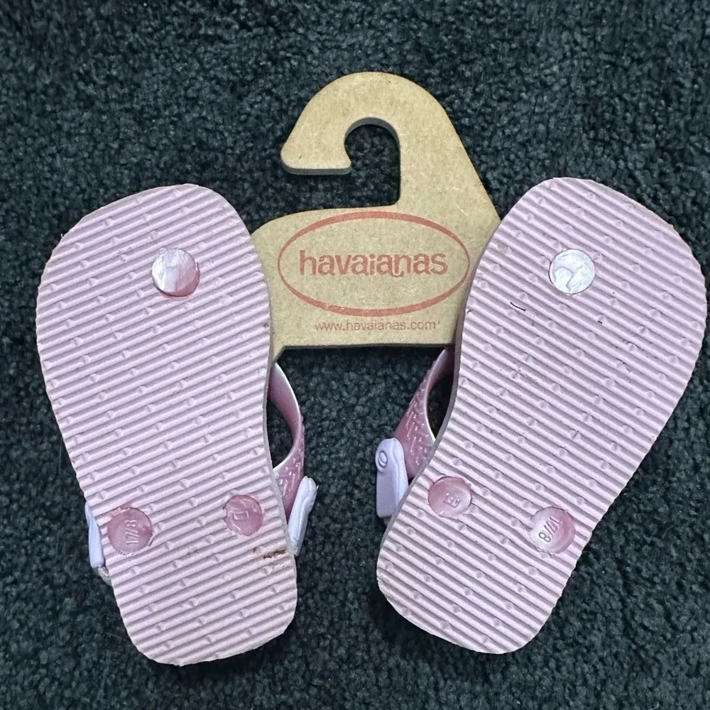 New! Pink Baby Havaianas Flip Flops Sandals  size 4/4, BC USA. 17-18 Brazil - Picture 5 of 5